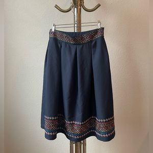 Francesca’s Alya Medium Navy Embroidered Skirt